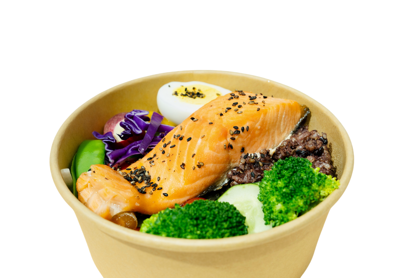 Salmon Salad Rice + Fruit Yogurt