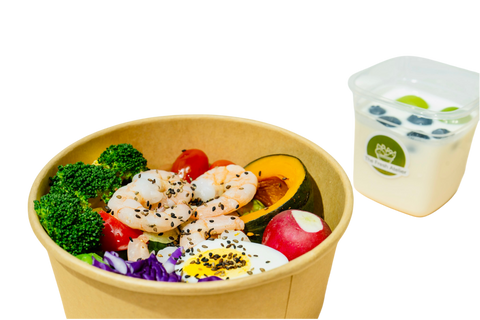 Fresh Shrimp Salad + Fruit Yogurt